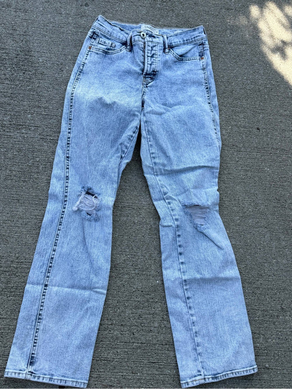 Jessica Simpson Light Blue Distressed Flare Jeans